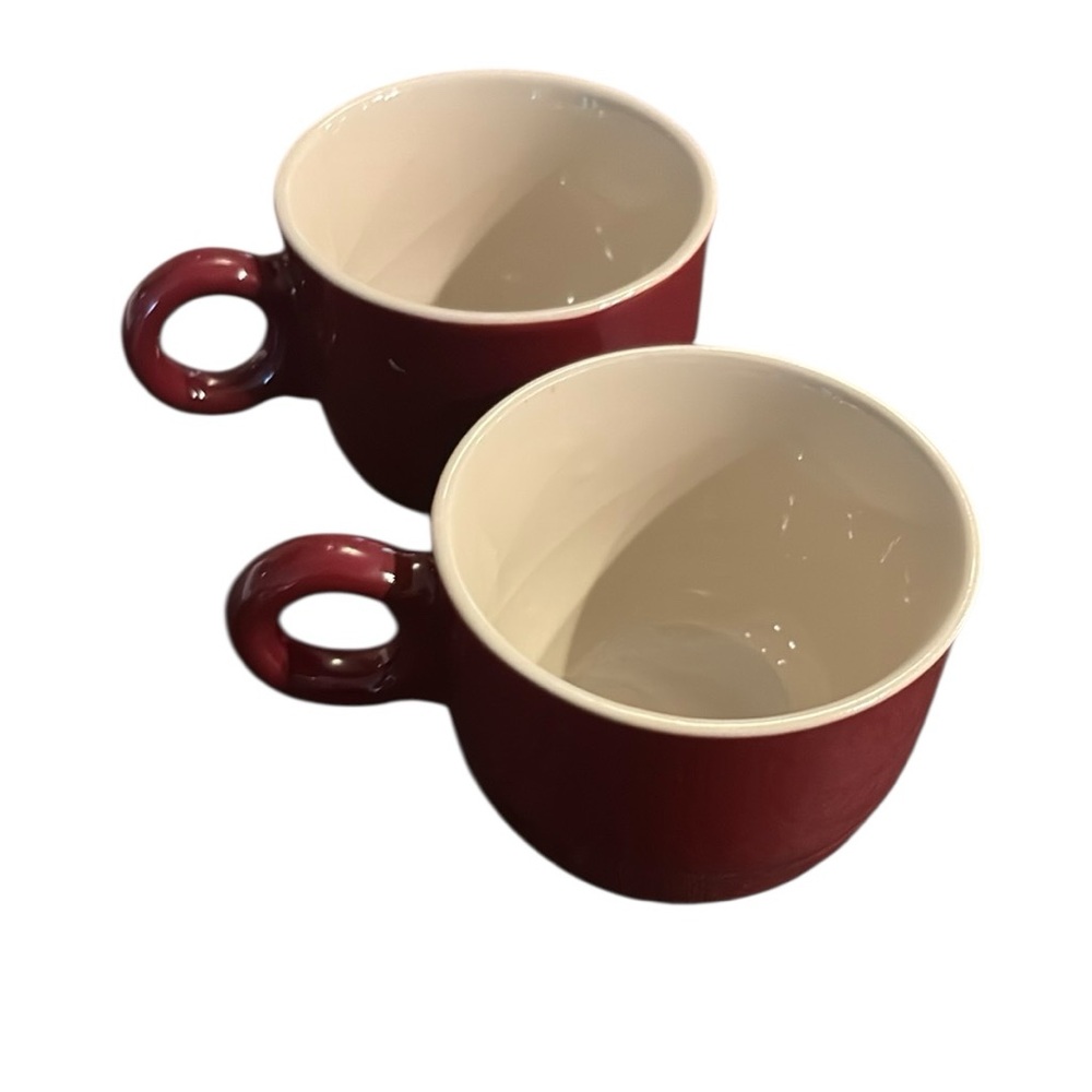 Epoch Red and White Ceramic Mugs for Dining